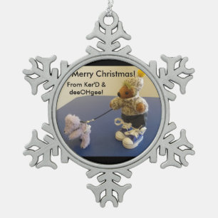Ker'Dunkedunk Bär und deeOHgee Schneeflocken Zinn-Ornament