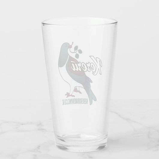 Kereru-Logo mit Vogel Glas (Rückseite)