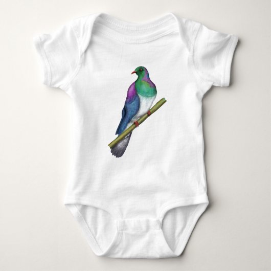 Kereru-Taube Baby Strampler (Vorderseite)