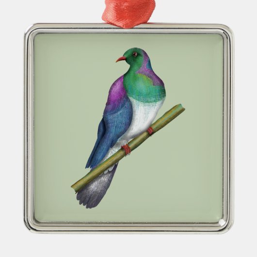 Kereru-Taube Ornament Aus Metall (Vorne)