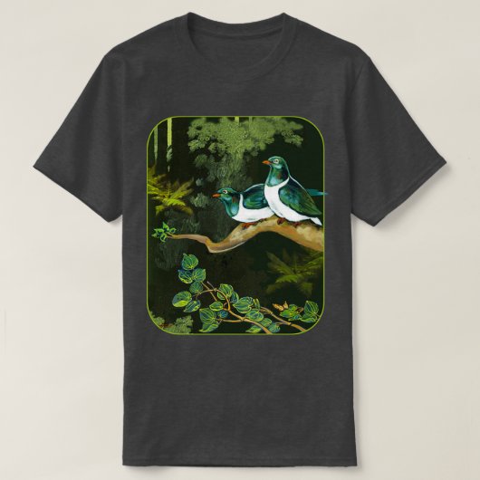 Kereru-Tauben im Wald T-Shirt (Design vorne)