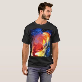 Kerker-Drache-Zauberer-Zauberer-Drache-Feuer-Magie T-Shirt