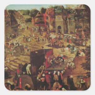 Kermesse mit Theater und Prozession Quadratischer Aufkleber