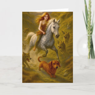 Kermie, Nellie und Charlie reiten in den Seelen Dankeskarte