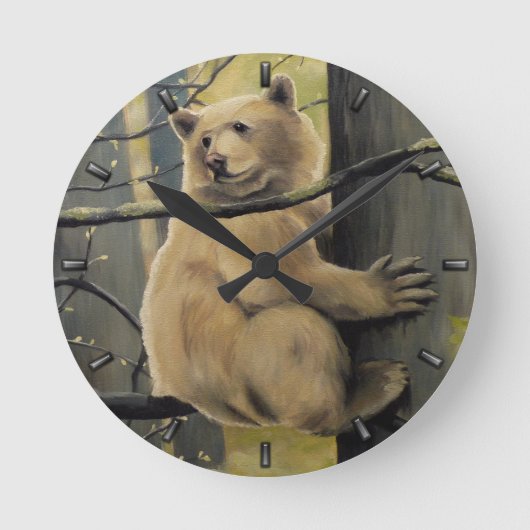 Kermode Bear Clock Bären Art Wall Uhren Bärendekor (Vorderseite)