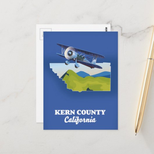 Kern Landkreis California Postkarte (Vorderseite/Rückseite Beispiel)