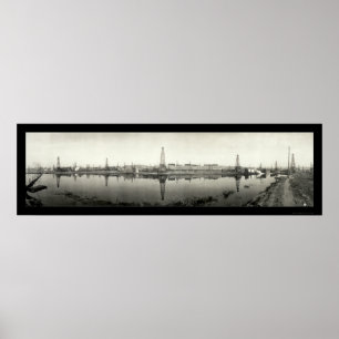 Kern River, CA Oil Foto 1910 Poster