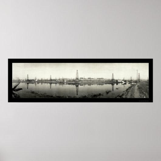 Kern River, CA Oil Foto 1910 Poster (Vorne)