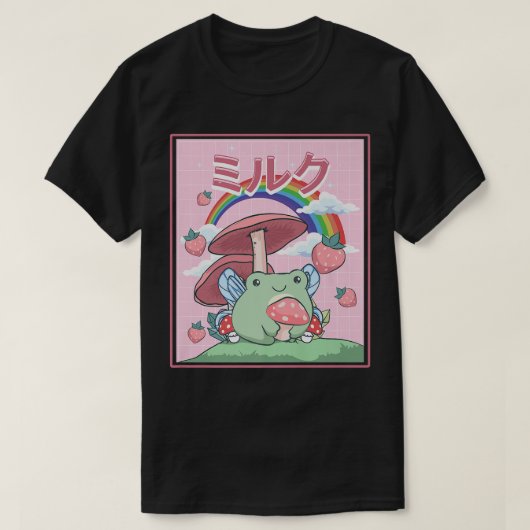 Kernästhetisch Kawaii Fairy Frosch Pilze T-Shirt (Design vorne)