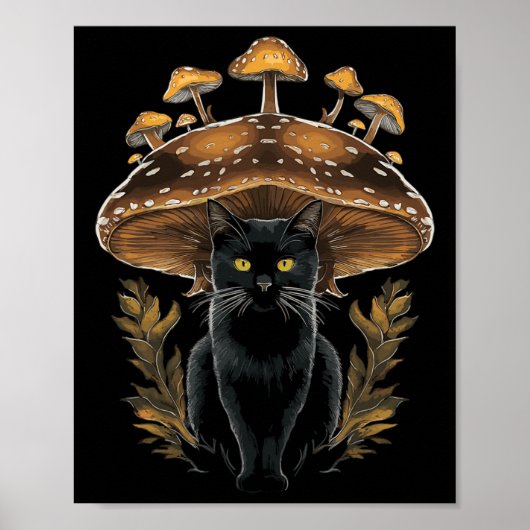 Kernästhetische Katze Pilz Poster (Vorne)