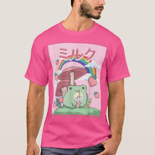 Kernästhetische Kawaii Frog Drinking Japanisch T-Shirt