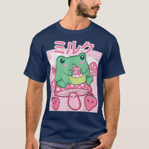Kernästhetische Kawaii Frog Drinking Japanisch T-Shirt