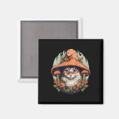 Kernästhetische Pilzkatze Pilz Magnet (Vorderseite/Rückseite)
