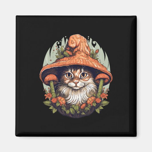Kernästhetische Pilzkatze Pilz Magnet (Vorne)