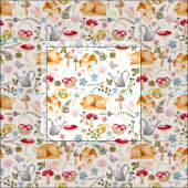 Kernästhetisches Gewebe mit Pilzen  Stoff (Kachel)