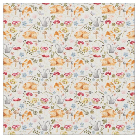 Kernästhetisches Gewebe mit Pilzen  Stoff (Nahaufnahme)