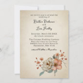 Kernaussagen der Wildblumen auf verblassene Parchm Einladung (Vorderseite)