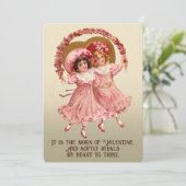 Kernausweis Vintage Valentinenkarte Feiertagskarte (Stehend Vorderseite)