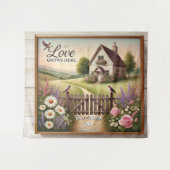 Kernband "Liebe wächst hier" Wandteppich (Vorderseite (Horizontal))