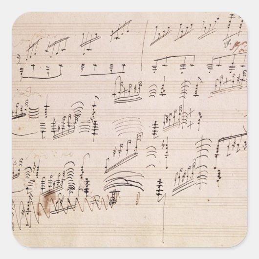 Kernblatt "Mondlicht Sonata" Quadratischer Aufkleber (Vorderseite)
