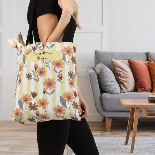 Kernbrennstein Fall Blossom auf Streifen Individue Tasche