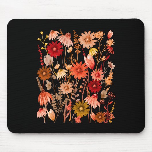 Kerndruckdruck Pressed Blume Blauer Herbst Mousepad (Vorne)