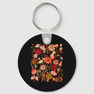 Kerndruckdruck Pressed Blume Blauer Herbst Schlüsselanhänger