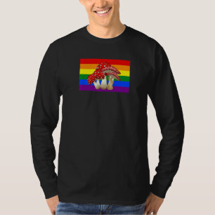 Kerne Mushroom Liebe Gay Pride Flag Mykologie T-Shirt
