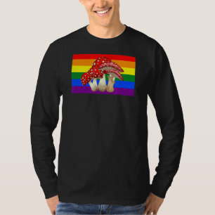 Kerne Mushroom Liebe Gay Pride Flag Mykologie T-Shirt