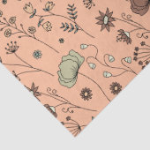Kerne Wildblumen Pfirsich Fuzz mit Sage Green Seidenpapier (Detail)