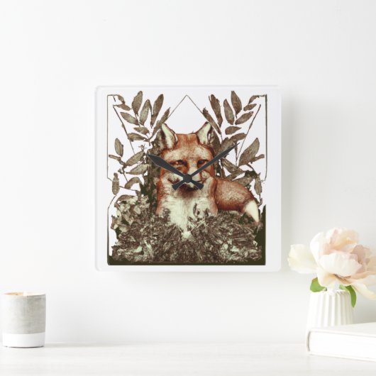 Kernfox Vintag Quadratische Wanduhr (Zuhause)