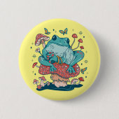Kernfrosch auf Pilzhütte Button (Vorderseite)