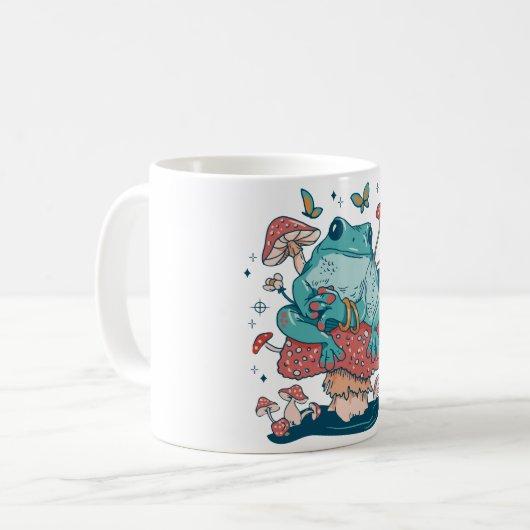 Kernfrosch auf Pilzhütte Kaffeetasse (Vorderseite Links)