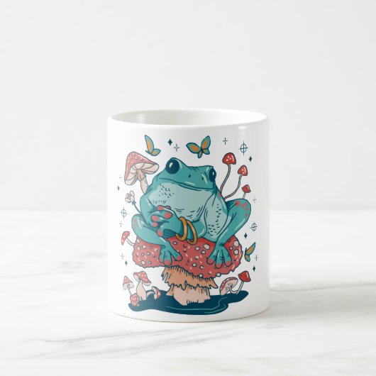 Kernfrosch auf Pilzhütte Kaffeetasse (Mittel)