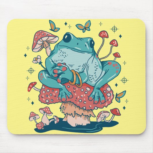 Kernfrosch auf Pilzhütte Mousepad (Vorne)