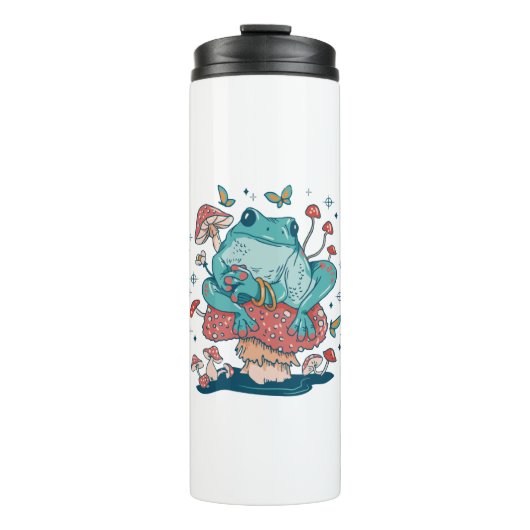 Kernfrosch auf Pilzhütte Thermosbecher (Vorderseite)