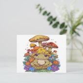Kernfrosch-Blume-Pilze Postkarte (Stehend Vorderseite)
