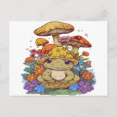 Kernfrosch-Blume-Pilze Postkarte (Vorderseite)