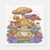 Kernfrosch-Blume-Pilze Serviette (Vorderseite)