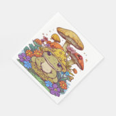 Kernfrosch-Blume-Pilze Serviette (Ecke)