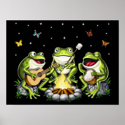 Kernfrosch-Camping Poster (Vorne)