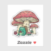 Kernfrosch mit Champignon Aufkleber (Blatt)