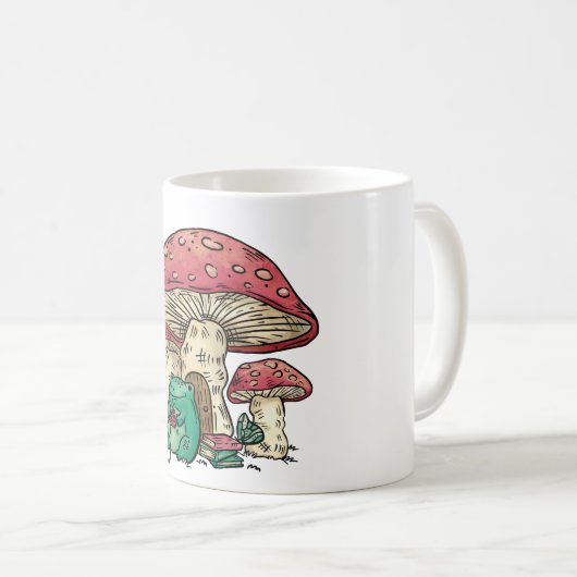 Kernfrosch mit Champignon Kaffeetasse (VorderseiteRechts)