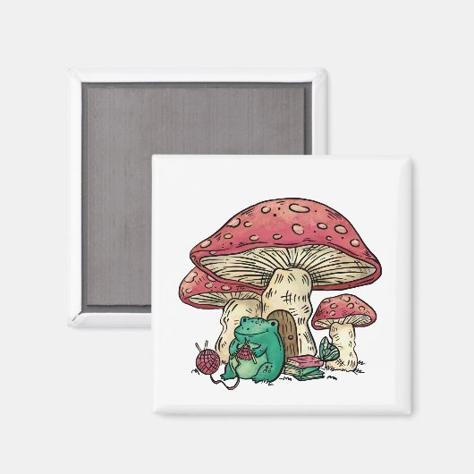 Kernfrosch mit Champignon Magnet (Vorderseite/Rückseite)