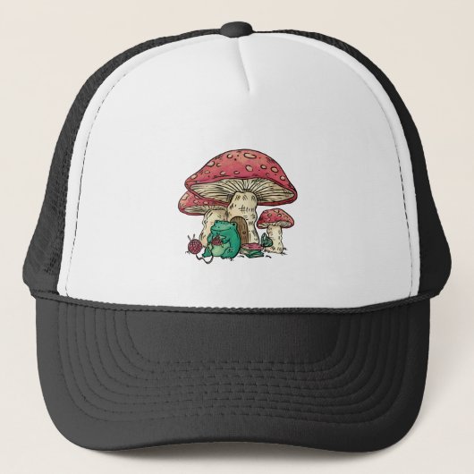 Kernfrosch mit Champignon Truckerkappe (Vorderseite)