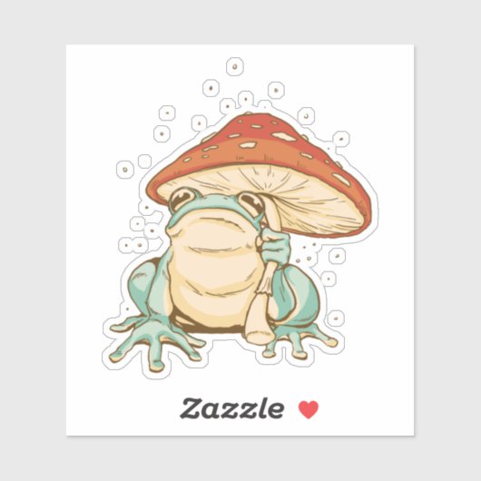 Kernfrosch mit Pilz Aufkleber (Blatt)