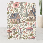 Kerngehäuse Pilz- und Blumenmuster Karte (Rückseite)