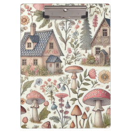 Kerngehäuse Pilz- und Blumenmuster Klemmbrett