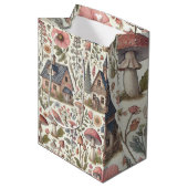 Kerngehäuse Pilz- und Blumenmuster Mittlere Geschenktüte (Vorderseite Schrägansicht)