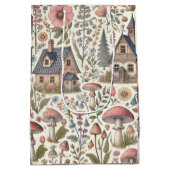 Kerngehäuse Pilz- und Blumenmuster Mittlere Geschenktüte (Rückseite)